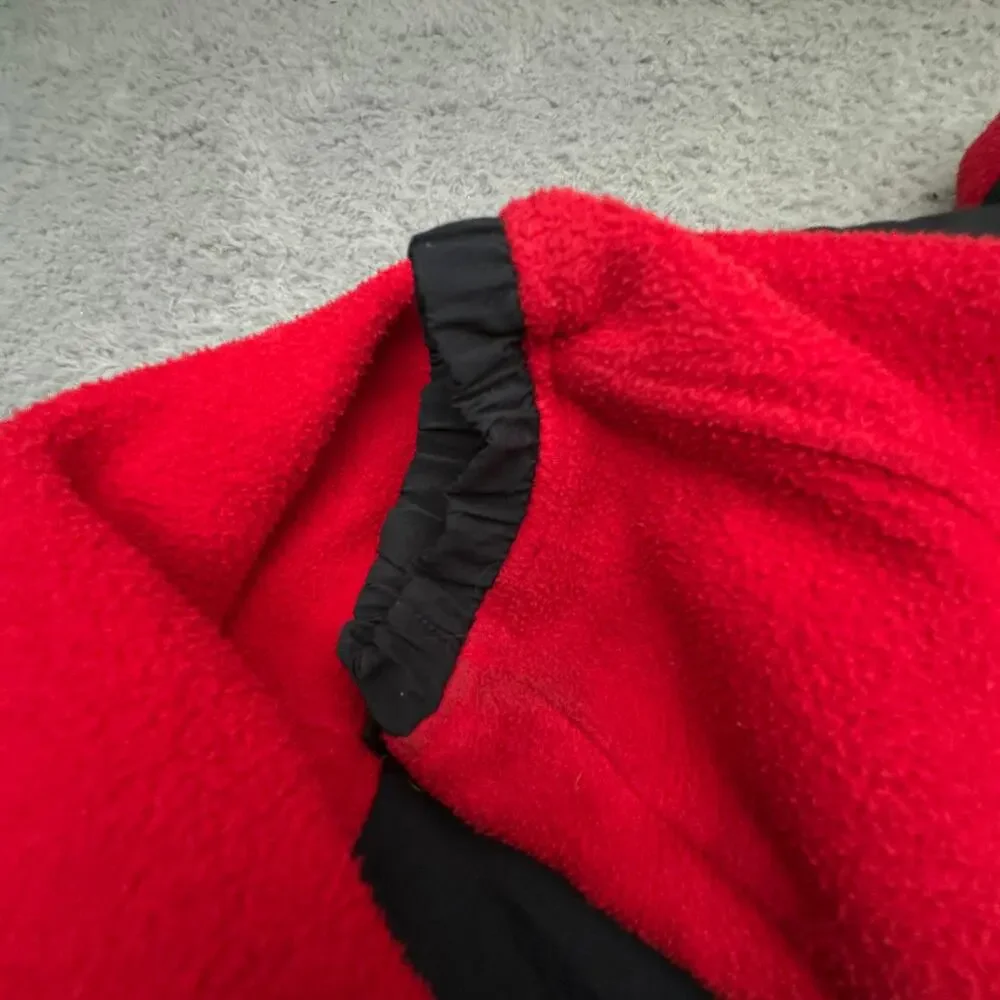 Vintage 90s The North Face Denali Fleece Red Jacket Mens Large Black Full Zip